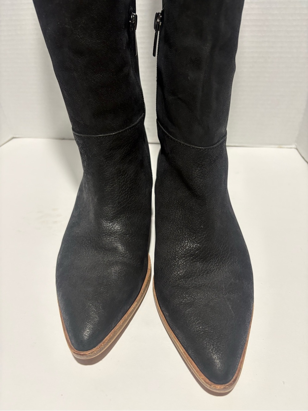 Vince Camuto Black Knee Pointed Leather Boots 8.5